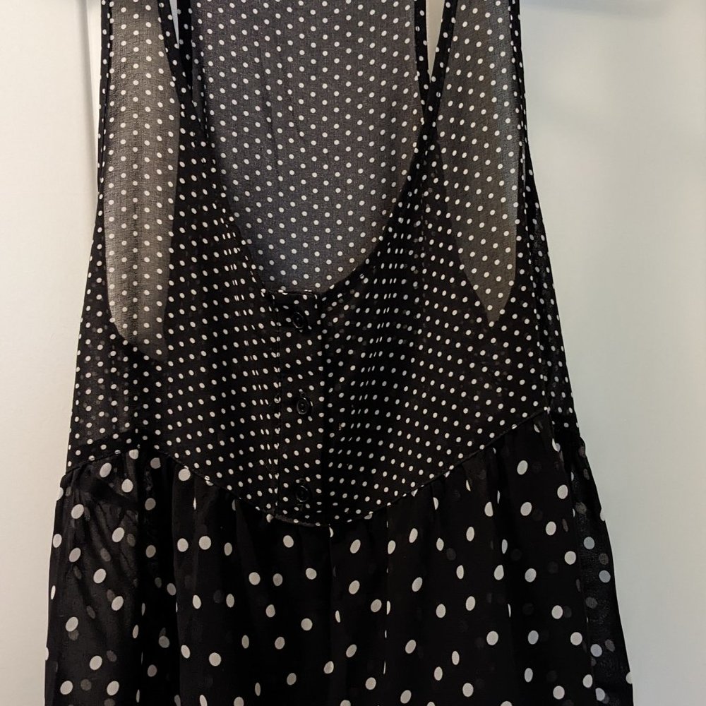 Blk & White Polka Dot Top